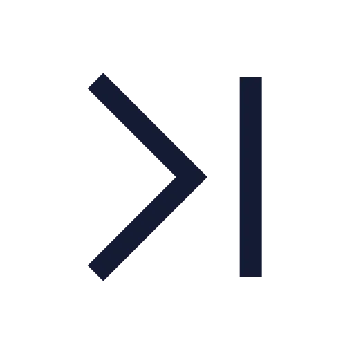 Chevron Last Icon in Stroke Sharp style