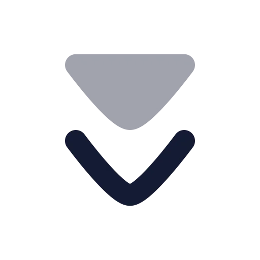 Chevrons Down Icon in Bulk Rounded style