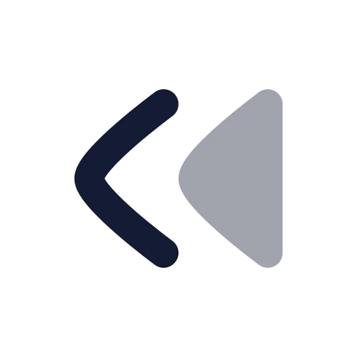 Chevrons Left Icon in Bulk Rounded style