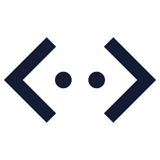 Chevrons Left Right Ellipsis Icon in Solid Sharp style