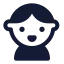Child icon with solid rounded style