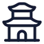 Chinatemple icon with stroke rounded style