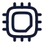 Chip icon with stroke rounded style