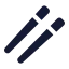Chopsticks icon with solid rounded style