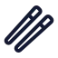 Chopsticks icon with stroke rounded style