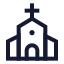 Church icon with stroke sharp style