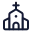 Church icon with stroke standard style