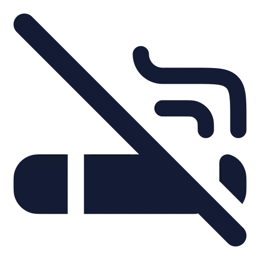 Cigarette Off Icon in Solid Rounded style