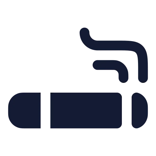 Cigarette Icon in Solid Rounded style
