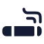 Cigarette icon with solid rounded style