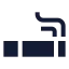 Cigarette icon with solid sharp style