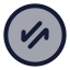 Circlearrowdatatransferdiagonal icon with duotone rounded style