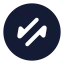 Circlearrowdatatransferdiagonal icon with solid rounded style