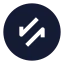 Circlearrowdatatransferdiagonal icon with solid sharp style