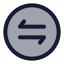 Circlearrowdatatransferhorizontal icon with duotone standard style