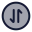 Circlearrowdatatransfervertical icon with duotone rounded style