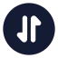 Circlearrowdatatransfervertical icon with solid rounded style