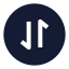 Circlearrowdatatransfervertical icon with solid sharp style