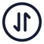 Circlearrowdatatransfervertical icon with stroke rounded style