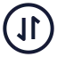 Circlearrowdatatransfervertical icon with stroke sharp style