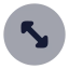 Circlearrowdiagonal icon with bulk rounded style