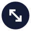 Circlearrowdiagonal icon with solid sharp style