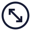 Circlearrowdiagonal icon with stroke sharp style