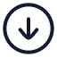Circlearrowdown icon with stroke rounded style
