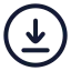 Circlearrowdown icon with stroke rounded style