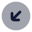 Circlearrowdownleft icon with bulk rounded style