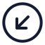 Circlearrowdownleft icon with stroke standard style