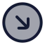 Circlearrowdownright icon with duotone rounded style