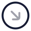 Circlearrowdownright icon with twotone rounded style