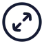 Circlearrowexpand icon with stroke rounded style