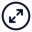 Circlearrowexpand icon with stroke standard style