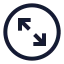 Circlearrowexpand icon with stroke sharp style