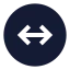 Circlearrowhorizontal icon with solid sharp style