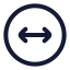 Circlearrowhorizontal icon with stroke rounded style