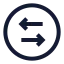 Circlearrowleftright icon with stroke sharp style