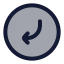 Circlearrowmovedownleft icon with duotone rounded style
