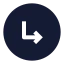 Circlearrowmovedownright icon with solid sharp style
