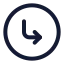 Circlearrowmovedownright icon with stroke standard style