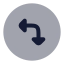 Circlearrowmoveleftdown icon with bulk rounded style