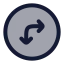 Circlearrowmoveleftdown icon with duotone rounded style