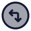 Circlearrowmoveleftdown icon with duotone standard style
