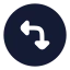 Circlearrowmoveleftdown icon with solid rounded style