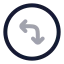 Circlearrowmoveleftdown icon with twotone rounded style