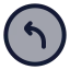 Circlearrowmoveupleft icon with duotone rounded style