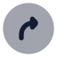 Circlearrowmoveupright icon with bulk rounded style