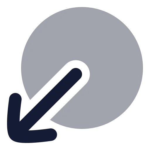 Circle Arrow Out Down Left Icon in Bulk Rounded style